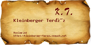 Kleinberger Teréz névjegykártya